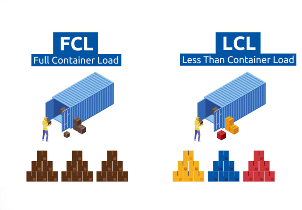 کانتینر FCL و LCL در حمل گروپاژ
